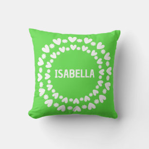 Coussin Fleurs Et Coeurs Nom