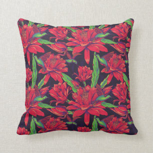 Coussin Fleurs et colibris