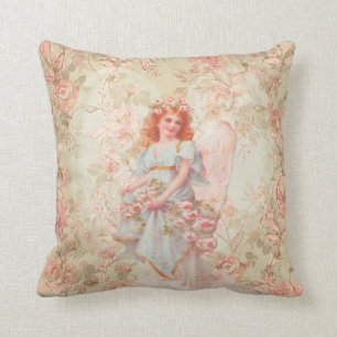 Coussin Fleurs et collage de cru d'ange