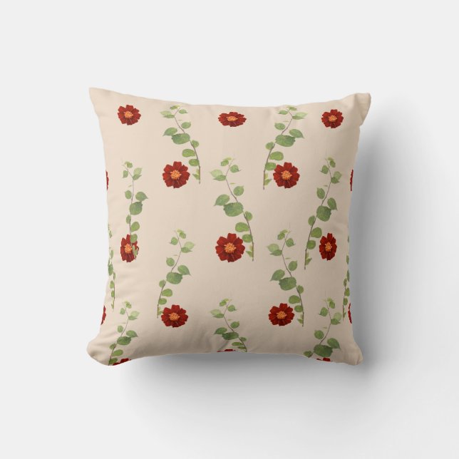 Coussin fleurs et feuilles (Recto)