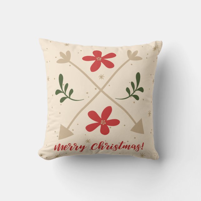Coussin Fleurs et flèches Noël/Fêtes (Recto)