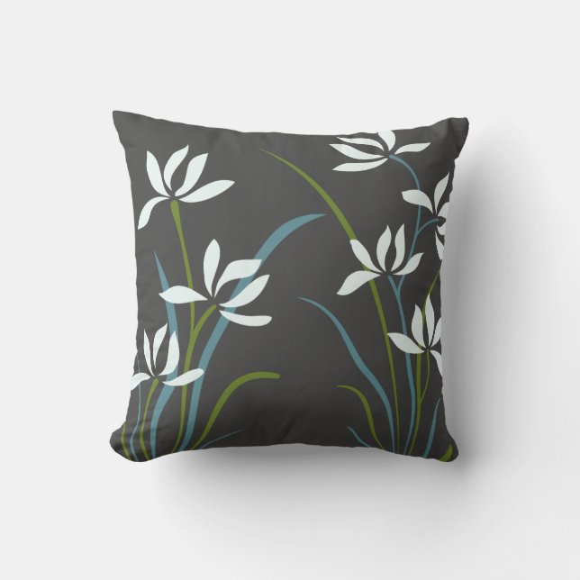 Coussin Fleurs et herbe (Recto)