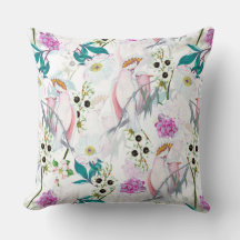 Fleurs et oiseaux tropicaux Redouté Motif - blanc