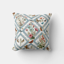 Coussin Fleurs et papillons