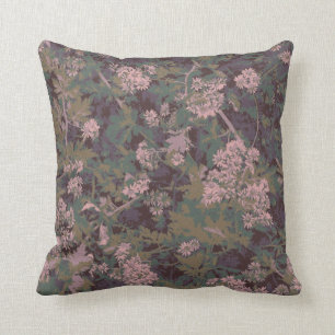 Coussin Fleurs, feuilles, et camouflage