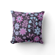 Fleurs florales noires et violettes de néon