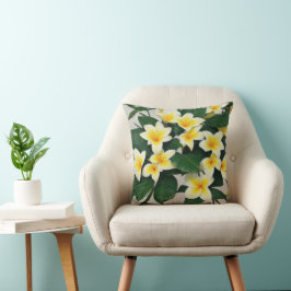 Coussin Fleurs Frangipani blanches