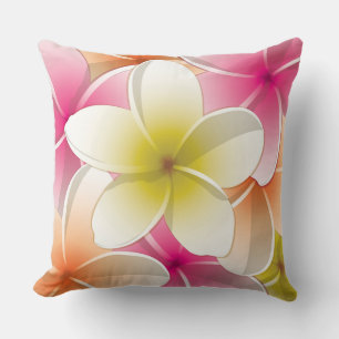 Coussin Fleurs frangipani/Plumeria