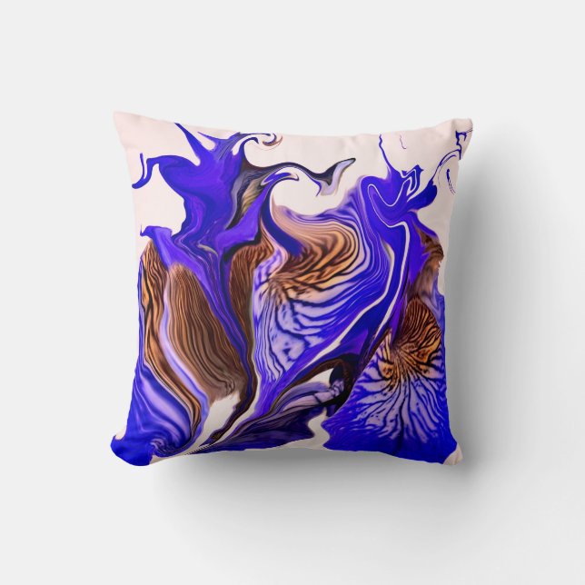 Coussin Fleurs Iris Violettes / Sangria / (Recto)