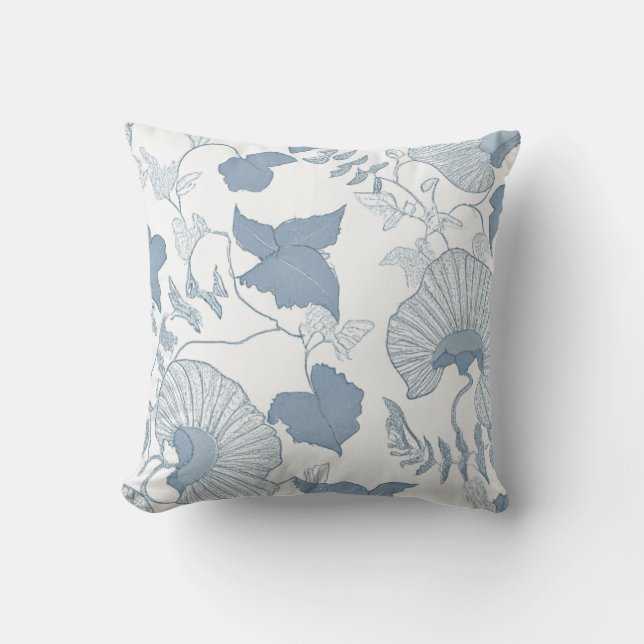 Coussin Fleurs japonaises blanches Delicate Arrière - plan (Recto)