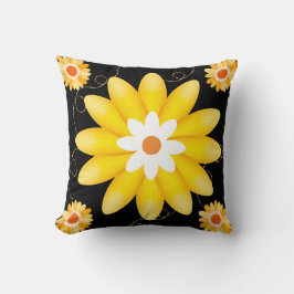 Coussin fleurs jaunes