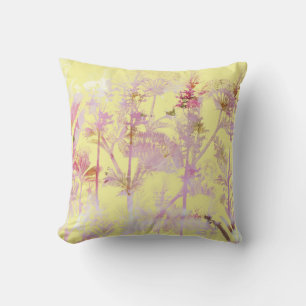 Coussin Fleurs jaunes et roses