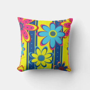 COUSSIN FLEURS JETER PILLOW - JAUNE CLAIR - CADEAUX