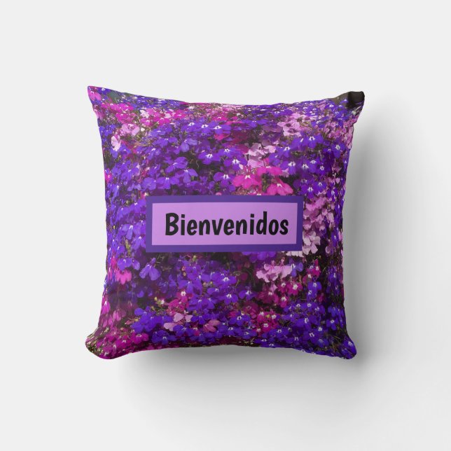 Coussin Fleurs joyeuses apportant l'extérieur à l'intérieu (Recto)