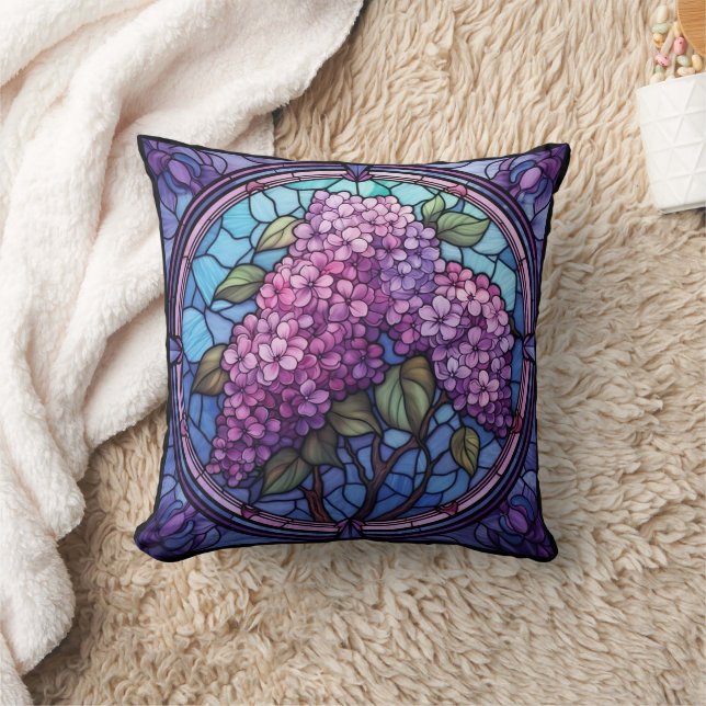 Coussin Fleurs Lilac En Verre Tissé (Couverture)