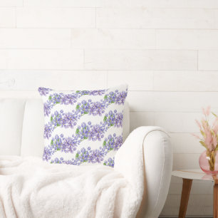 Coussin Fleurs Lilac violettes
