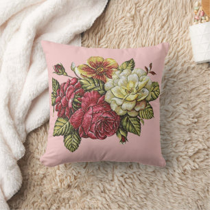 Coussin Fleurs Lily roses rose floral