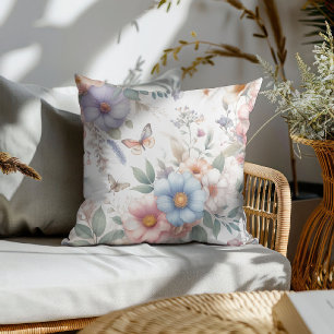 Coussin Fleurs lumineuses et papillons 🌼