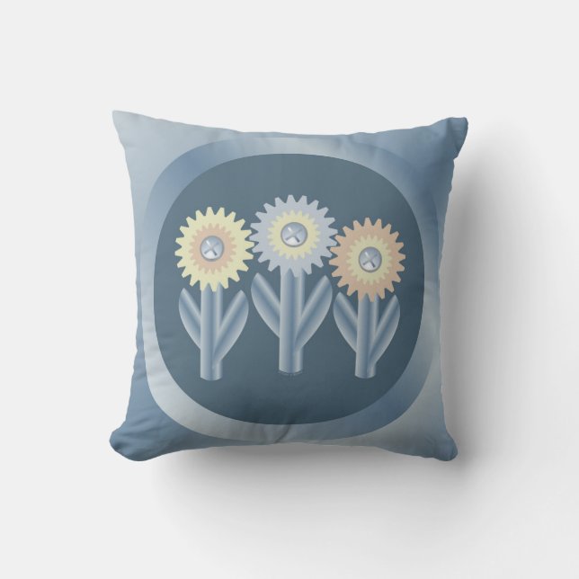 Coussin Fleurs mécaniques (Recto)