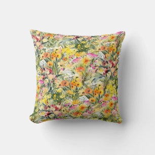 Coussin Fleurs Minuscules Champ : Aquarelle Lumineuse.