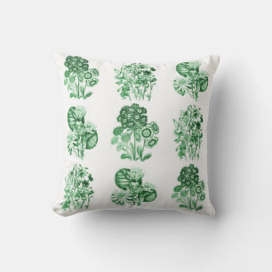 Coussin Fleurs monochromes en vert