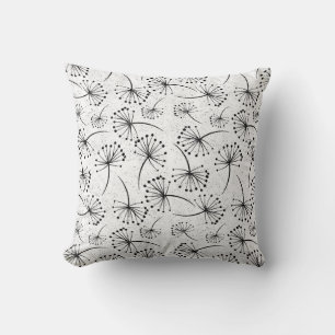 Coussin Fleurs noires et blanches