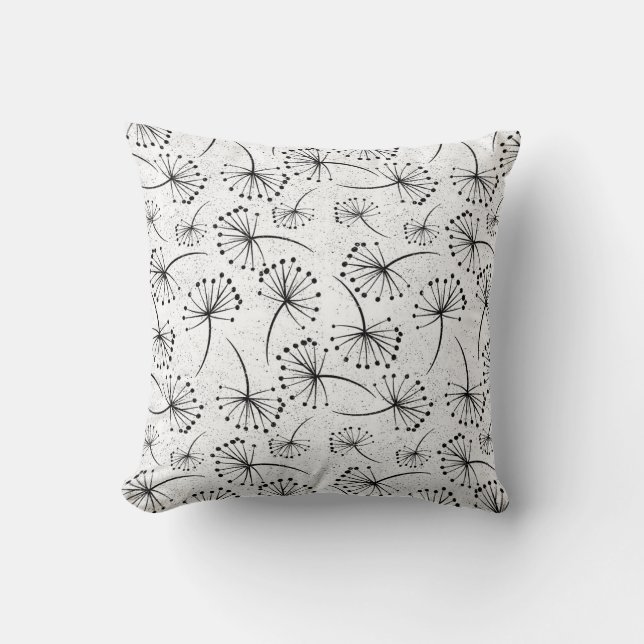 Coussin Fleurs noires et blanches (Recto)