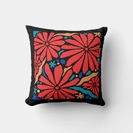 Coussin Fleurs organiques vintages