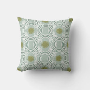 Coussin Fleurs ou yeux - vert neutre