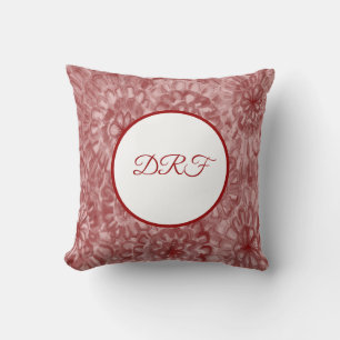 Coussin Fleurs peintes couleur rouge ou personnalisée avec