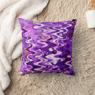 COUSSIN FLEURS PURPLES ABSTRAITES