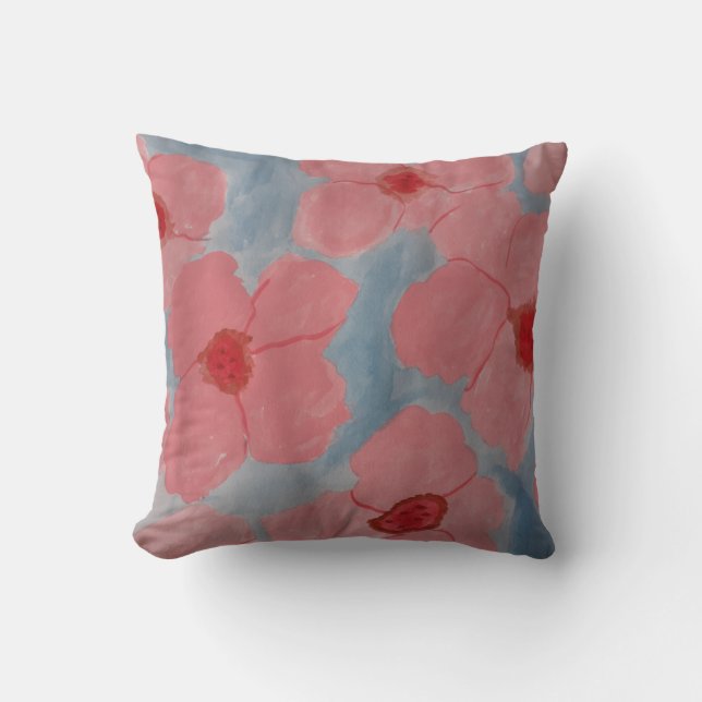 Coussin Fleurs rose bonbon (Recto)