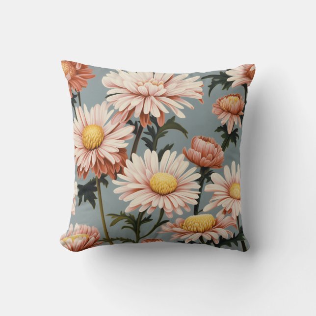 Coussin Fleurs rose pastel (Recto)