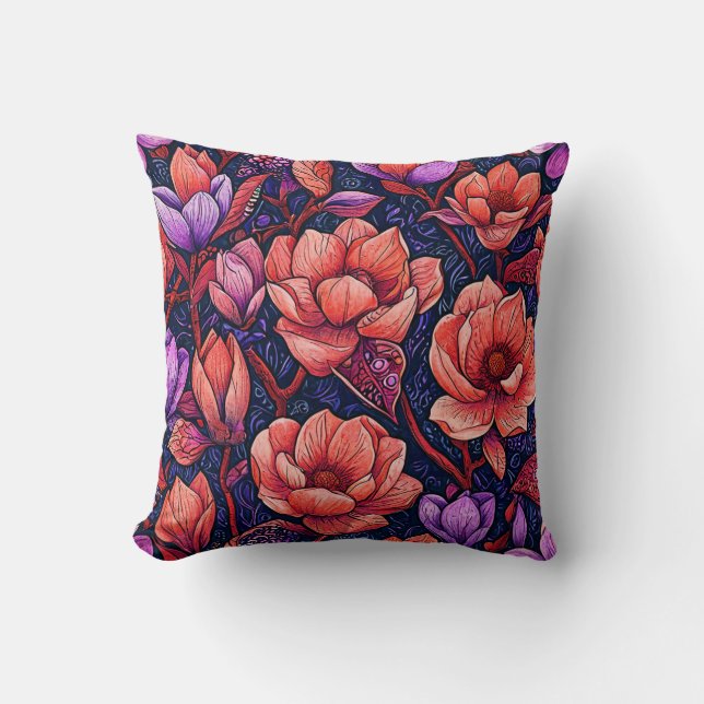 Coussin Fleurs roses (Recto)