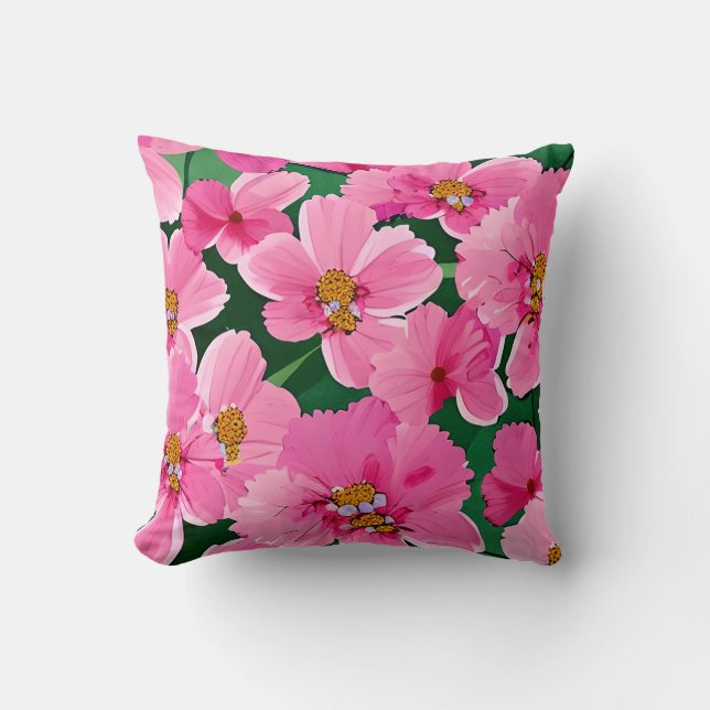 Coussin Fleurs roses (Recto)