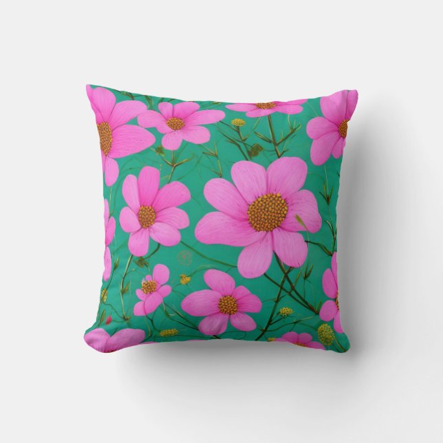 Coussin Fleurs roses (Recto)