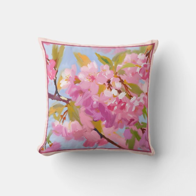Coussin Fleurs roses (Recto)