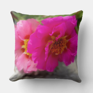Coussin Fleurs roses au soleil