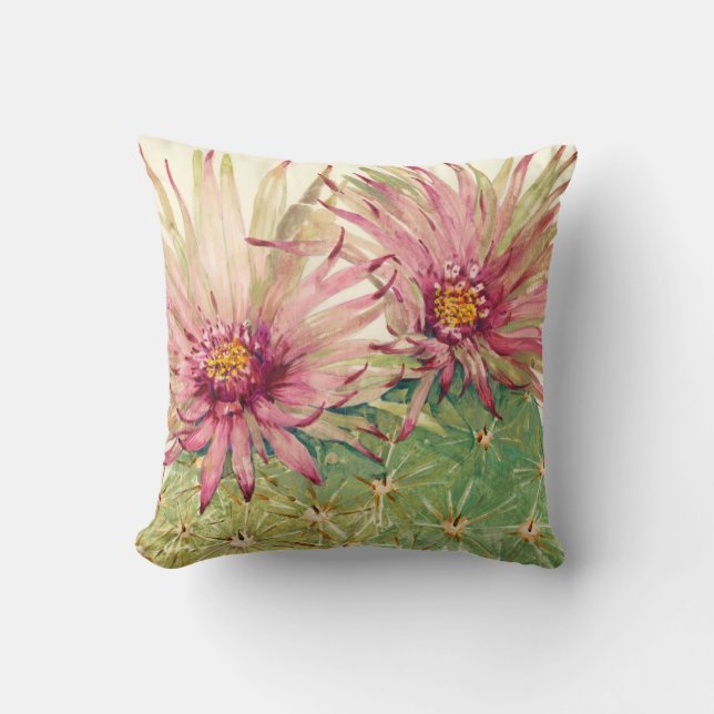 Coussin Fleurs roses de cactus (Recto)