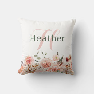 Coussin Fleurs roses élégantes