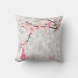 Coussin Fleurs roses et Vase American MoJo Pill