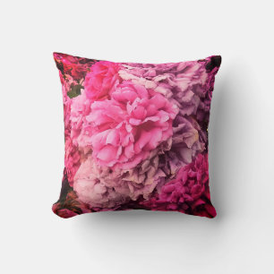 Coussin Fleurs roses et violettes