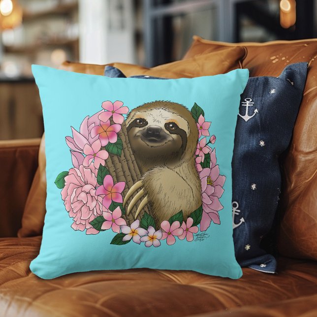 Coussin Fleurs roses parentes (Créateur téléchargé)