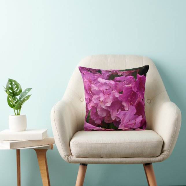 Coussin Fleurs roses Rhododendron (Chaise)