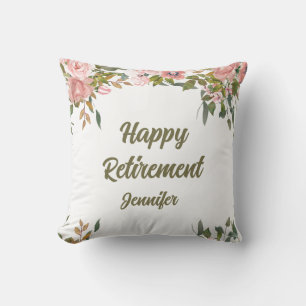 Coussin Fleurs roses verdure rustique boho retraite heureu