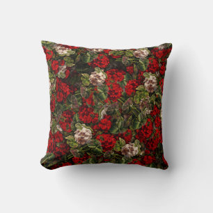 Coussin Fleurs rouges