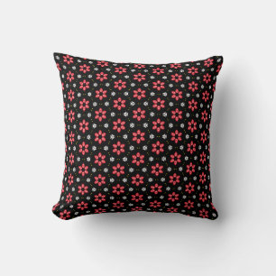 Coussin Fleurs rouges