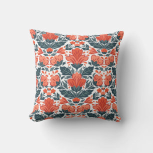 Coussin Fleurs rouges décoratives