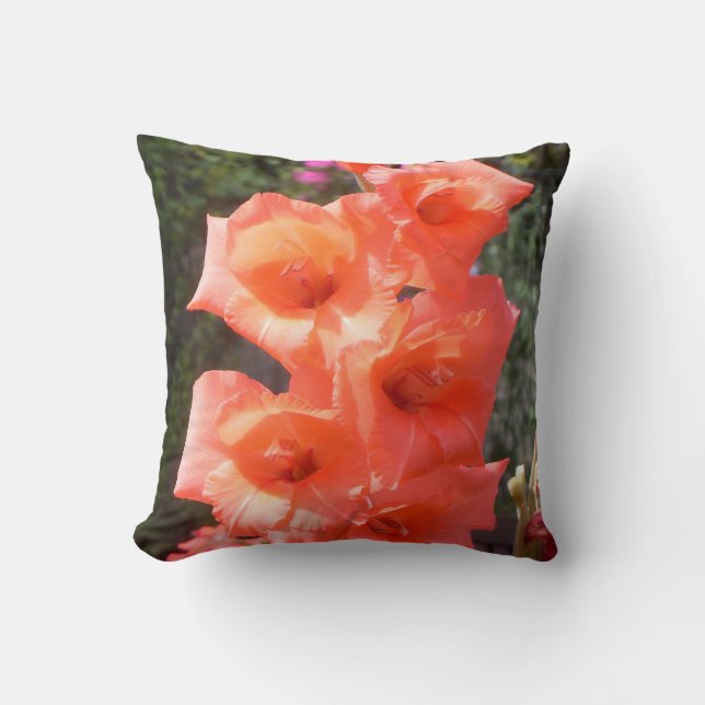 Coussin Fleurs rouges Gladioli (Recto)