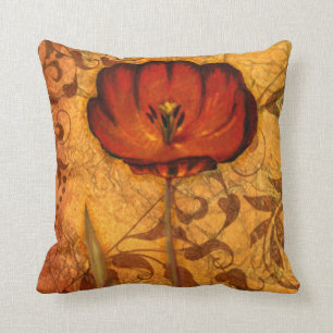 Coussin Fleurs rouges I